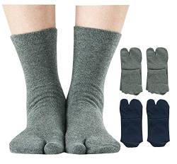 Herren Flip Flop Socken Tabi Split Toe Geta Wicking Baumwolle 4er Pack, Farbe 9, Einheitsgröße von UBUMO