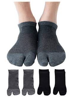 Herren Flip Flop Socken Tabi Split Toe Geta Wicking Baumwolle 4er Pack - - Einheitsgröße von UBUMO
