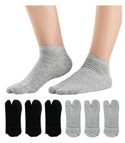 UBUMO Damen Solid 2 Toe Flip Flop Tabi Socken Geta Knöchel Baumwolle 5/6 Paar, Farbe 9 (6 Stück/Knöchellänge), Einheitsgröße von UBUMO