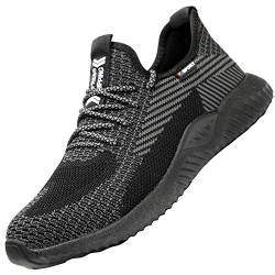 UCAYALI Sicherheitsschuhe Herren S3 Sportlich Leichte Arbeitsschuhe Damen Stahlkappenschuhe(014 Schwarz, gr 39/245) von UCAYALI