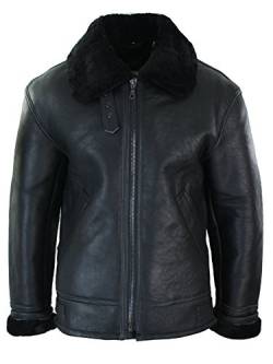 UCF Herren Lederjacke 100% Echtleder Schaffell Reißverschluss Piloten Stil Schafsleder Jacke von UCF