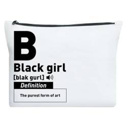 UDNADKEX Black Girl Geschenk, Weihnachten, Geburtstag, Abschlussgeschenk für schwarze Frauen, Afroamerikaner, Afro-Melanin, Geschenk, Make-up-Tasche, die reinste Form der Kunst, Mehrfach von UDNADKEX