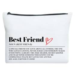 UDNADKEX Freundschaftsgeschenk für Frauen, Freunde, Weihnachten, Geburtstag, Abschlussgeschenk für beste Freundin, Schwester, Bestie, BBF, sentimentales Geschenk, Make-up-Tasche, ein besonderer von UDNADKEX