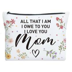 UDNADKEX Geschenk für Mutter von Tochter Sohn, Weihnachten, Geburtstag, Muttertag Geschenk für Mama Mutter Dankeschön Geschenk Make-up-Tasche, Mama Wertschätzung Geschenk, I Love You Mom, Mehrfach von UDNADKEX