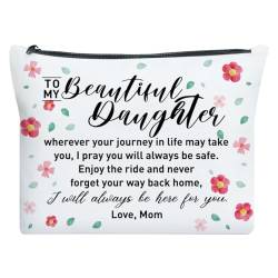 UDNADKEX Geschenk für die Tochter von Mutter, Weihnachten, Geburtstag, Abschlussgeschenk für Tochter von Mutter, Make-up-Tasche, I Pray You Will Always Be Safe, Mehrfach von UDNADKEX