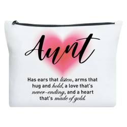 UDNADKEX Tante Geschenk von Neffen Nichte, Best Aunt Ever Geschenk, Weihnachten, Geburtstagsgeschenk für Tante Tante, Make-up-Tasche, eine Liebe, die nie endet, Mehrfach von UDNADKEX