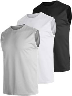 UEEKO Ärmellos Tank Top Herren 3er Pack Tanktop Sport Muscle Shirt Unterhemd Schnelltrocknend Atmungsaktiv Fitness Funktion Shirt Gym Running ärmelloses Shirt Herren(4XL) von UEEKO