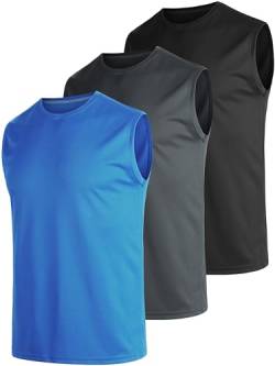 UEEKO Ärmellos Tank Top Herren 3er Pack Tanktop Sport Muscle Shirt Unterhemd Schnelltrocknend Atmungsaktiv Fitness Funktion Shirt Gym Running ärmelloses Shirt Herren(M) von UEEKO