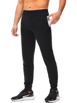 UEEKO Jogginghose Herren Baumwolle Trainingshose Sweathose Männer Sporthose Jogging Slim Fit Hose Lang Joggers Outdoorhose Sweatpants Streetwear Fitness tiefen Stoffhose Schwarz M von UEEKO