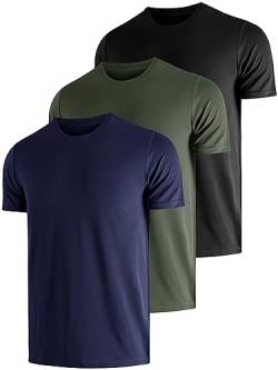 UEEKO UV Schutz Tshirt Herren 3 Pack UPF Sonnenschutz Functional Schwimmen T-Shirts Rash Guard Training Quick-Drying Outdoor Surf Wandern Running Fishing Atmungsaktives 4XL von UEEKO