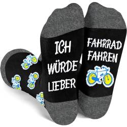 Lustige Geschenke für Männer ICH WÜRDE LIEBER FAHRRADFAHREN Socken Geschenk für Fahrradliebhaber, Witzige Socken mit Spruch Geschenke für Teenager Jungs Freunde zum Geburtstag zur Weihnachten 43-46 von UEOTO