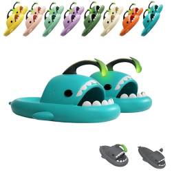 UERSUR Angler Fish Slides,Shark Slippers,Sharky Chanclas,Glow in the Dark,Hai Hausschuhe für Herren Damen (Bright Blue, Erwachsene, Damen, 42, Numerisch (von/bis), EU Schuhgrößensystem, 43, M) von UERSUR