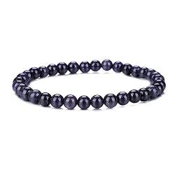 UEUC Natürliches Edelstein-Armband für Damen/Herren, 6mm Edelsteine, runde Perlen, Heilkristall, Quarz, Stretch-Armband(#4) von UEUC