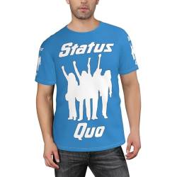 Status%Rock Band Herren Oversized T-Shirt, Mode grafisches Rundhals-Shirt mit kurzen Ärmeln, Hip-Hop-Streetwear Tee Tops 2XL von UGANI