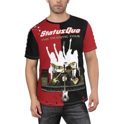 Status%Rock Band Herren Oversized T-Shirt, Mode grafisches Rundhals-Shirt mit kurzen Ärmeln, Hip-Hop-Streetwear Tee Tops 3XL von UGANI