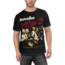 Status%Rock Band Herren Oversized T-Shirt, Mode grafisches Rundhals-Shirt mit kurzen Ärmeln, Hip-Hop-Streetwear Tee Tops L von UGANI