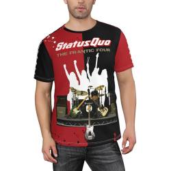 Status%Rock Band Herren Oversized T-Shirt, Mode grafisches Rundhals-Shirt mit kurzen Ärmeln, Hip-Hop-Streetwear Tee Tops L von UGANI