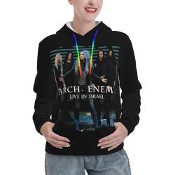 UGANI Arch Hoodie Enemy Metal Band Grafisches Kapuzensweatshirt für Damen mit Kordelzug und Tasche Trendiger Pullover Schwarz 2XL von UGANI