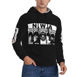 UGANI Herren Hip Hop Gruppe Hoodie mit Logo-Ärmel-Grafik-Sweatshirt, lässiger Kapuzenpullover Herren, Streetstyle Pullover Hoody M von UGANI