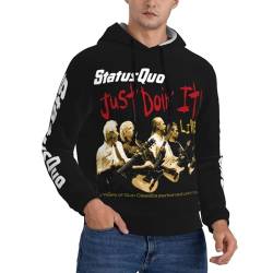 UGANI Status%Rock Band Hoodie mit Hip-Hop-Grafikdruck, Modisches Sweatshirt Herren mit Kapuze, Streetstyle Kapuzenpullover 2XL von UGANI