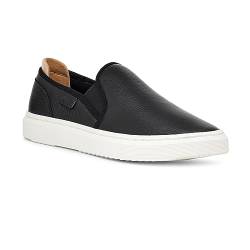 UGG Damen Alameda Slip on Sneaker, schwarzes Leder, 36.5 EU von UGG