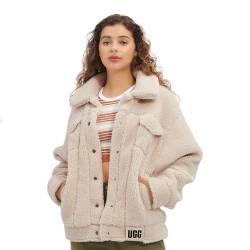 UGG Damen Frankie Sherpa Trucker Jacke, Natural II, Medium von UGG