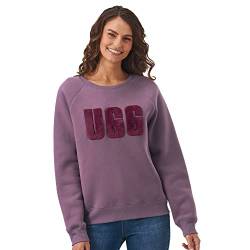 UGG Damen Women's Lifestyle Madeline Fuzzy Logo Crewneck Pullover, Smoky Mauve, S von UGG