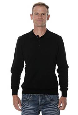 UGHOLIN Herren Polokragen Pullover 100% Yak, schwarz, XL von UGHOLIN
