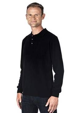 UGHOLIN Herren Pullover 100% Kaschmir Polokragen 2-fädig, schwarz, XL von UGHOLIN