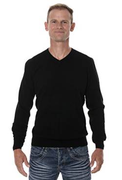 UGHOLIN Herren Pullover V-Ausschnitt 100% Yak, schwarz, XL von UGHOLIN