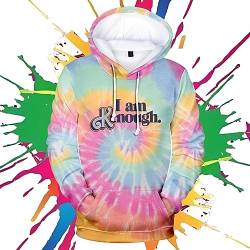 UGIF I Am Ken Enough Hoodie, Ich Bin Kenough Hoodie, Tie Dye Druck Langarm Kapuzenpullover Pullover, Neuheit Slogan Print Jacke T Shirt, Langarmpullover, für Männer und Frauen von UGIF