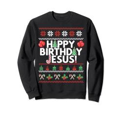 Happy Birthday Jesus Fun Ugly Christmas Sweater Design Meme Sweatshirt von UGLY CHRISTMAS SWEATER Jesus Birthday Boy Memes