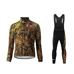 UGLY FROG Herren Fahrrad AnzügeLangarm Fahrrad Trikot set Atmungsaktive Radtrikot Fahrradbekleidung Set Schnelltrocknend Radler Shirt + Bib Radhose mit Sitzpolster für Radsport von UGLY FROG