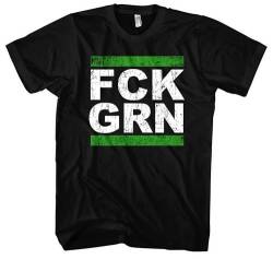 FCK GRN Herren T-Shirt | Anti Grün Demo Shirt Widerstand Fuck Grüne Tshirt Politik Anti Klimaaktivist | M1 Schwarz (XXL) von UGLYSHIRT