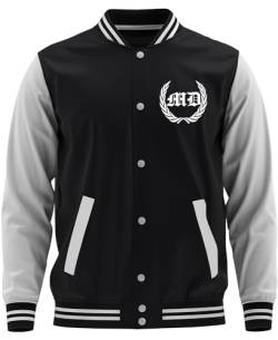 Mein Leben Magdeburg Herren College Jacke | Utra Sport Fussball Magdeburg Jacke Skyline Hoodie Stadt | Schwarz FB (XL) von UGLYSHIRT