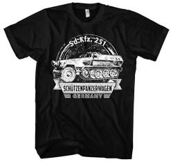 Sd.Kfz. 251 Schützenpanzerwagen Herren T-Shirt | WW2 Panzer German Tank Tshirt Deutscher Tiger Panzer Soldaten Geschenk | Schwarz (L) von UGLYSHIRT