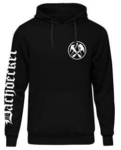 UGLYSHIRT Dachdecker Herren Kapuzenpullover | Handwerker Pullover Zimmermann Hoodie Zunftwappen | M6 Schwarz (4XL) von UGLYSHIRT