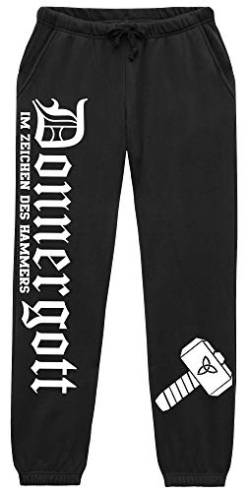 UGLYSHIRT Donnergott Herren Jogginghose | Wikinger Hose Berserker Odin Valhalla Nordmann Vikings | (XXL) von UGLYSHIRT