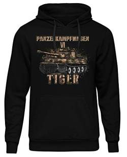 UGLYSHIRT Legende Tiger Herren Kapuzenpullover | Landser Panzer WW2 Tiger Panzer Pullover German Tank Hoodie | M2 Schwarz (L) von UGLYSHIRT