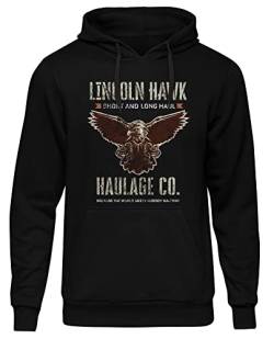 UGLYSHIRT Lincoln Hawk Herren Kapuzenpullover | Over The Top Hoodie Stallone - SLY - 80s Pullover | Schwarz (M) von UGLYSHIRT