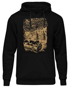 UGLYSHIRT Moonshine Express Herren Kapuzenpullover | Glass Whiskey Hoodie Outlaw Pullover Prohibition XXX Geschenk Schnaps | M2 Schwarz (3XL) von UGLYSHIRT