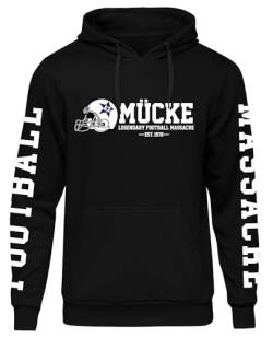 UGLYSHIRT Mücke 63 Herren Kapuzenpullover | Football Premium Hoodie Weltkulturerbe Pullover | Ärmeldruck M5 Schwarz (3XL) von UGLYSHIRT