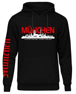 UGLYSHIRT München über Alles Kapuzenpullover Herren Kapuzenpullover | Fussball Skyline Pullover Sport Ultras Hoodie | Schwarz (4XL) von UGLYSHIRT