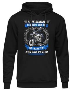 UGLYSHIRT Revier markieren Herren Kapuzenpullover | Simson S51 Pullover Herren Simson Hoodie Logo IFA Ostdeutschland DDR Moped Zweitakt Simmi | Schwarz (S) von UGLYSHIRT