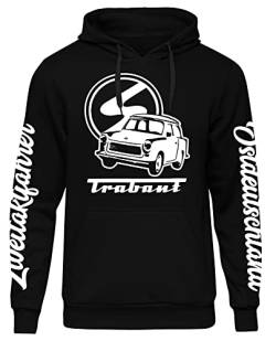 UGLYSHIRT Trabant Ostdeutschland Herren Kapuzenpullover | Zweitakter Hoodie Trabbi S50 S51 Simson Pullover | Schwarz (XXL) von UGLYSHIRT