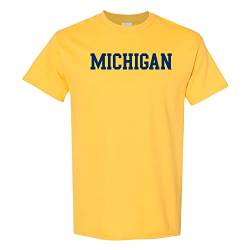 NCAA Basic Block Team Color T-Shirt, College, Universität, Herren, Michigan Wolverines Maize, X-Large von UGP Campus Apparel