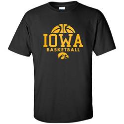 NCAA Basketball Hype Logo Team Farbe T-Shirt College Universität, Herren, Iowa Hawkeyes Schwarz, Medium von UGP Campus Apparel