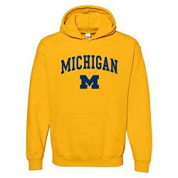 NCAA Offiziell lizenziertes College – University Team Color Arch Logo Hoodie, Herren, Michigan Wolverines Gold, X-Large von UGP Campus Apparel