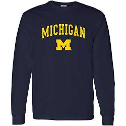 NCAA Offiziell lizenziertes College – University Team Color Arch Logo Langarm, Michigan Wolverines Navy, Medium von UGP Campus Apparel