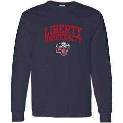 NCAA Offiziell lizenziertes College – University Team Color Arch Logo Long Sleeve, Liberty University Flames Navy, 3X-Groß von UGP Campus Apparel